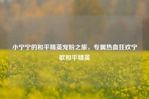 小宁宁的和平精英宠粉之旅，专属热血狂欢宁歌和平精英