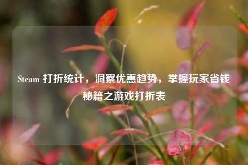 Steam 打折统计，洞察优惠趋势，掌握玩家省钱秘籍之游戏打折表