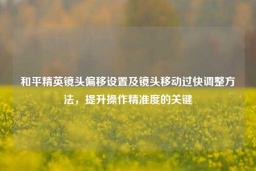 和平精英镜头偏移设置及镜头移动过快调整方法,提升操作精准度的关键