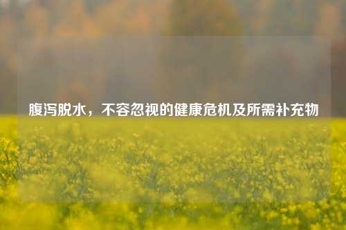 腹泻脱水,不容忽视的健康危机及所需补充物