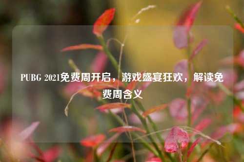 PUBG 2021免费周开启，游戏盛宴狂欢，解读免费周含义