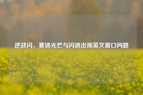 逆战闪，赛场光芒与闪退出现英文窗口问题