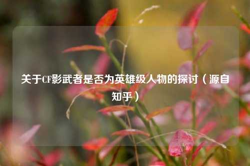 关于CF影武者是否为英雄级人物的探讨（源自知乎）