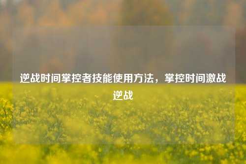 逆战时间掌控者技能使用方法，掌控时间激战逆战