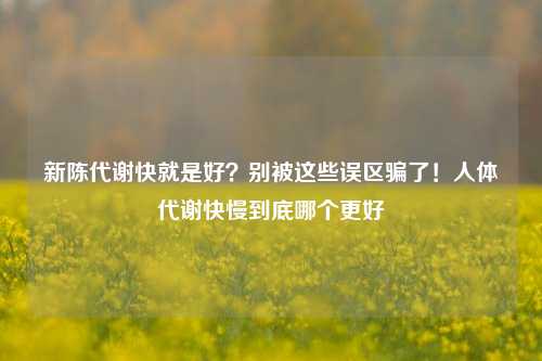 新陈代谢快就是好？别被这些误区骗了！人体代谢快慢到底哪个更好