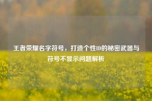 王者荣耀名字符号，打造个性ID的秘密武器与符号不显示问题解析
