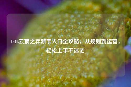 LOL云顶之弈新手入门全攻略，从规则到运营，轻松上手不迷茫