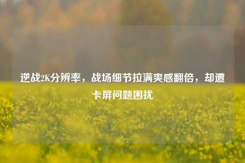 逆战2K分辨率,战场细节拉满爽感翻倍,却遭卡屏问题困扰