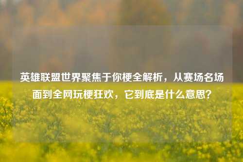 英雄联盟世界聚焦于你梗全解析,从赛场名场面到全网玩梗狂欢,它到底是什么意思?