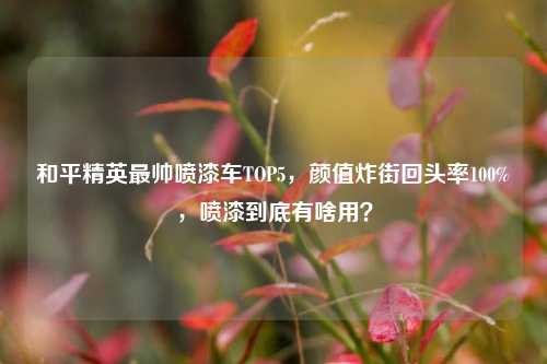 和平精英最帅喷漆车TOP5,颜值炸街回头率100%,喷漆到底有啥用?