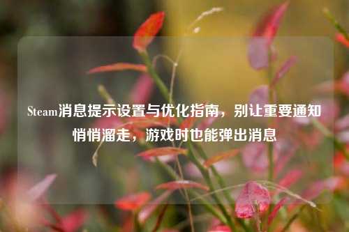 Steam消息提示设置与优化指南，别让重要通知悄悄溜走，游戏时也能弹出消息