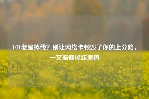 LOL老是掉线?别让网络卡顿毁了你的上分路,一文搞懂掉线原因