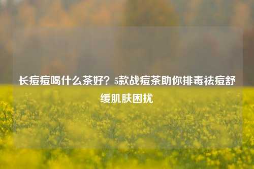 长痘痘喝什么茶好?5款战痘茶助你排毒祛痘舒缓肌肤困扰