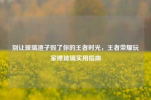 别让玻璃渣子毁了你的王者时光，王者荣耀玩家擦玻璃实用指南