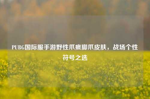 PUBG国际服手游野性爪痕脚爪皮肤，战场个性符号之选
