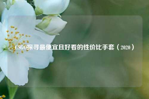 CSGO探寻最便宜且好看的性价比手套(2020)