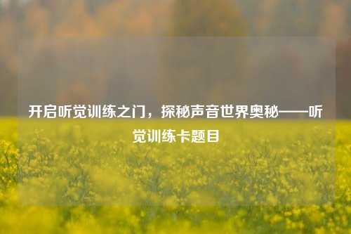 开启听觉训练之门,探秘声音世界奥秘——听觉训练卡题目